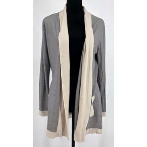 Rani Arabella Lora Piana Cardigan Large Beige Black Cashmere Silk Italy